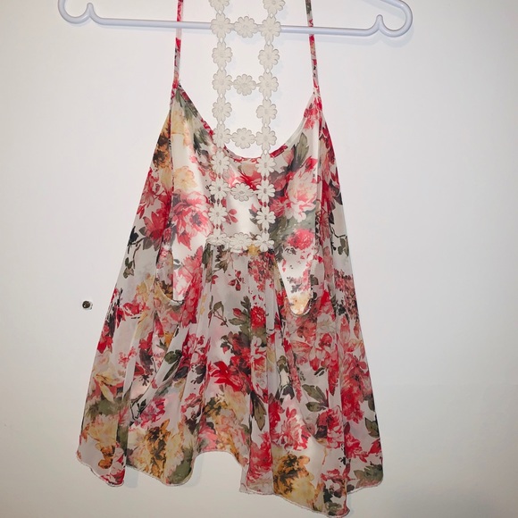 Sheer Floral Tank Top - Picture 2 of 2
